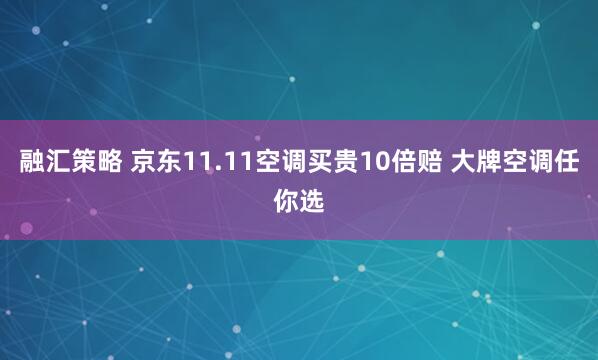 融汇策略 京东11.11空调买贵10倍赔 大牌空调任你选
